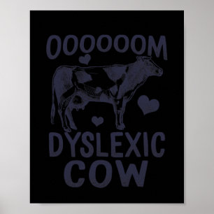 Bewustzijn Oooom Dyslectische Koe Lezen Leren Boer Poster