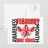 Bewustzijn op het gebied van hartziekten Maand Vli Briefkaart (Voorkant / Achterkant)
