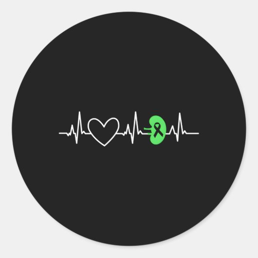 Bewustzijn op Ney Disease Awareness harttransplant Ronde Sticker (Voorkant)