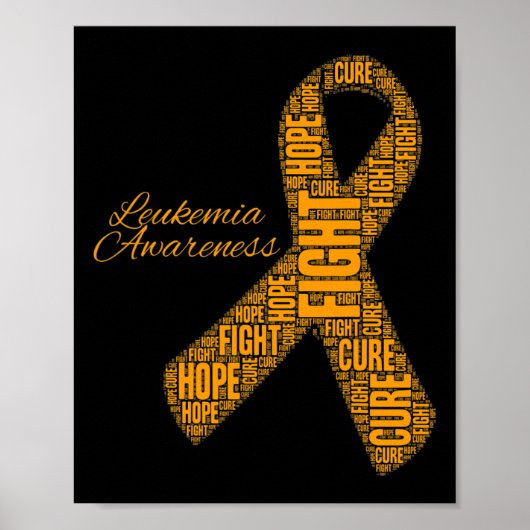 Bewustzijn Oranje Ribbon Fight Hope Cure Poster (Voorkant)