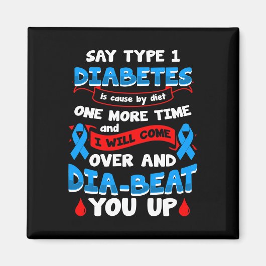 Bewustzijn over diabetes type 1 1 magneet (Voorkant)