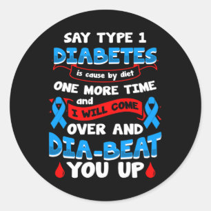 Bewustzijn over diabetes type 1 1 ronde sticker