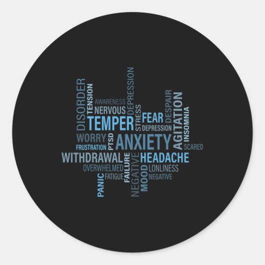 Bewustzijn over gezondheid Angst Depressieve stoor Ronde Sticker (Voorkant)