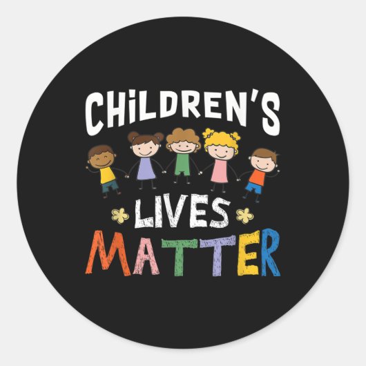 Bewustzijn over kinderhandel ronde sticker (Voorkant)