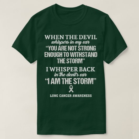 Bewustzijn over longkanker Ik ben het Storm in dez T-shirt (Design voorkant)