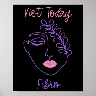 Bewustzijn Paarse Fibro Vrouw Gezicht Lijn Kunst Poster