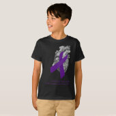 Bewustzijn Paarse lint hart mis je T-shirt (Voorkant volledig)