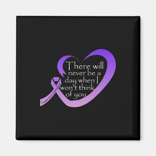 Bewustzijn Paarse lint Magneet (Voorkant)