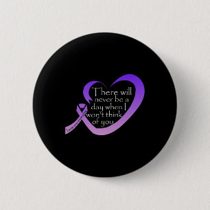 Bewustzijn Paarse lint Ronde Button 5,7 Cm
