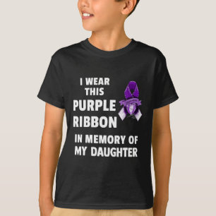 Bewustzijn Paarse lint ter nagedachtenis van mijn T-shirt