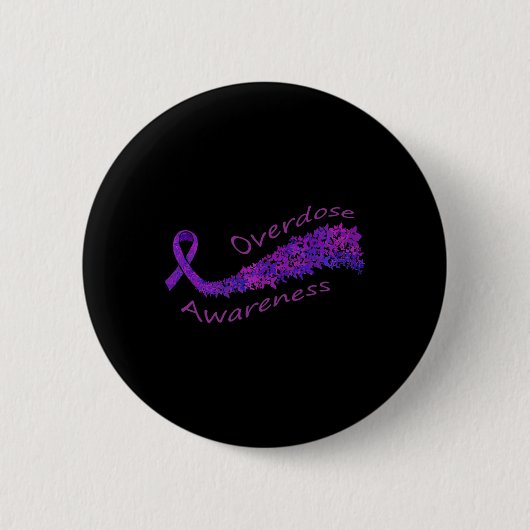 Bewustzijn Paarse lint vlinder geschenk Ronde Button 5,7 Cm (Voorkant)