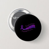 Bewustzijn Paarse lint vlinder geschenk Ronde Button 5,7 Cm (Voorkant /achterkant)