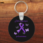 Bewustzijn Paarse onzichtbare ziekte Sleutelhanger (Voorkant)
