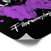 Bewustzijn Paarse Vlinder Fibro Warrior Grunge Poster (Hoek)