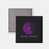 Bewustzijn Paarse Zonnebloem Magneet (Voorkant / Achterkant)