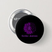 Bewustzijn Paarse Zonnebloem Ronde Button 5,7 Cm (Voorkant /achterkant)