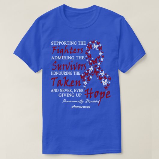 Bewustzijn permanent gehandicapt ter ondersteuning t-shirt (Design voorkant)
