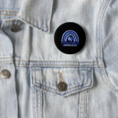 Bewustzijn Rainbow Blue Ribbon Warrior Ondersteuni Ronde Button 5,7 Cm (In situ)
