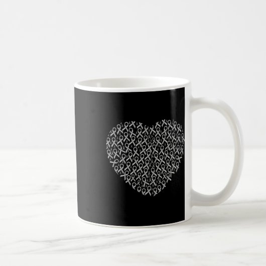 Bewustzijn Ribbon Heart Gift Support Gift Koffiemok (Rechts)