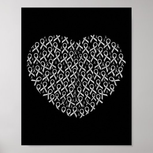 Bewustzijn Ribbon Heart Gift Support Gift Poster (Voorkant)