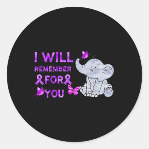 Bewustzijn Schattigee olifant Ik zal onthouden voo Ronde Sticker