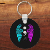 Bewustzijn - Semi Colon Life Angel Sleutelhanger (Voorkant)