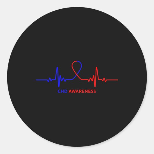 Bewustzijn Shirten - Congenitale hartziekte CHD Ronde Sticker (Voorkant)