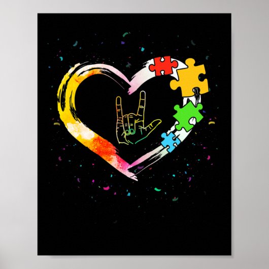 Bewustzijn Speciale Ed Leraar ASL Gebarentaal PUZ Poster (Voorkant)