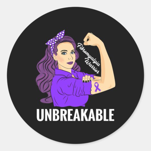 Bewustzijn Sterke Warrior Ondersteuning Vrouwen Gi Ronde Sticker (Voorkant)