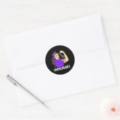 Bewustzijn Sterke Warrior Ondersteuning Vrouwen Gi Ronde Sticker (Envelop)