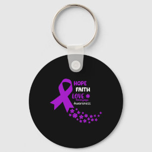 Bewustzijn T-shirt Hoop Geloof Liefde Fibromyalgie Sleutelhanger