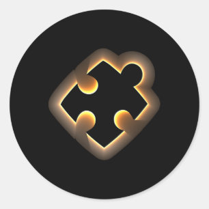 Bewustzijn Totale Zonsverduistering 2024 Puzzel St Ronde Sticker