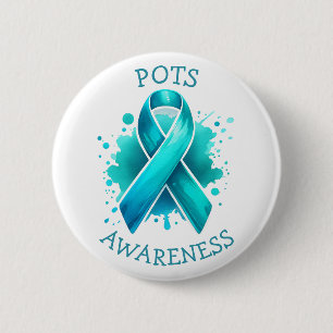 Bewustzijn van berichten Turquoise Awareness Ribbo Ronde Button 5,7 Cm