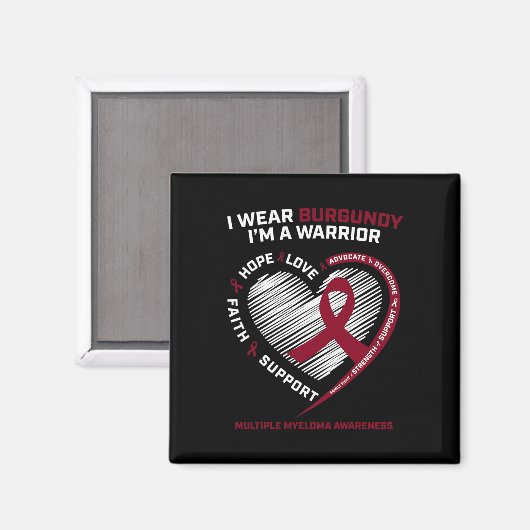 Bewustzijn van bloedkanker Bourgondisch multipel m Magneet (Voorkant / Achterkant)