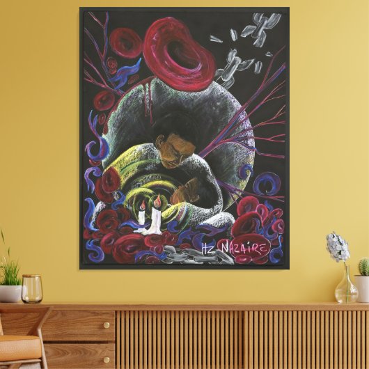 Bewustzijn van de celpijn in het beest canvas afdruk (Insitu (Woonkamer))