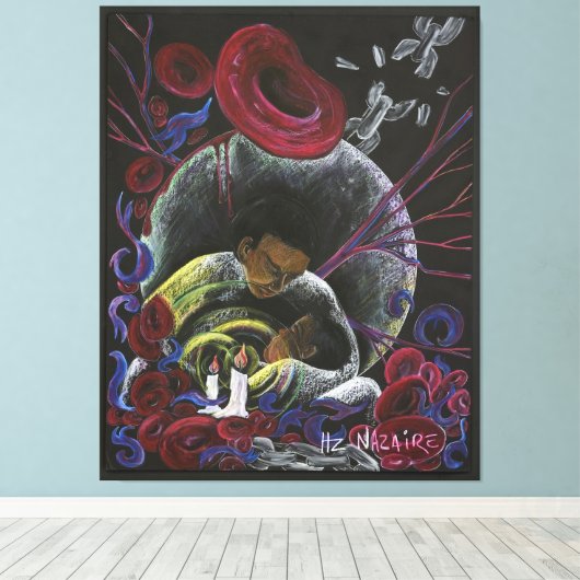 Bewustzijn van de celpijn in het beest canvas afdruk (Insitu (Houten vloer))