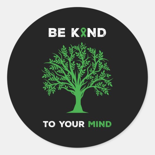 Bewustzijn van de psychische gezondheid ronde sticker (Voorkant)