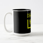 Bewustzijn van doven tweekleurige koffiemok (Links)