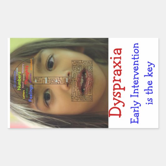 Bewustzijn van dyspraxie rechthoekige sticker (Voorkant)