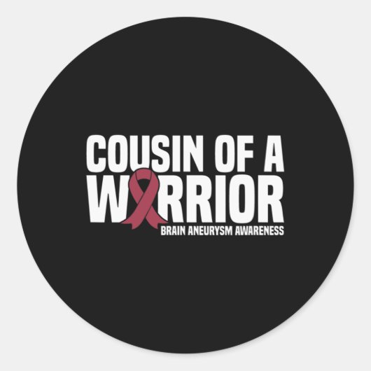 Bewustzijn van een Warrior Brain Aneurysm Ronde Sticker (Voorkant)