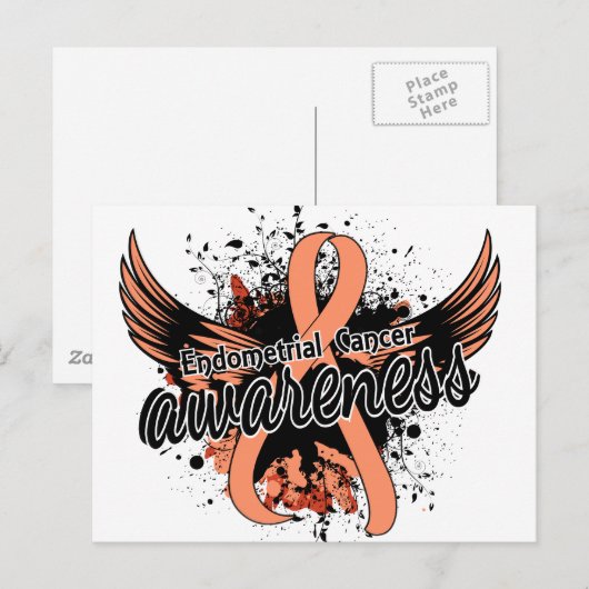 Bewustzijn van endometriumkanker 16 briefkaart (Voorkant / Achterkant)