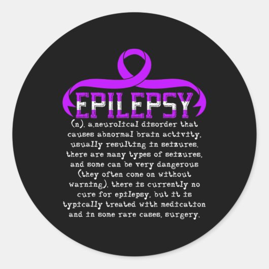 Bewustzijn van epilepsie bestrijden Maand van epil Ronde Sticker (Voorkant)