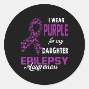 Bewustzijn van epilepsie Ik Draag Paarse voor mijn Ronde Sticker