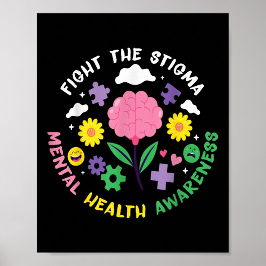 Bewustzijn van geestelijke gezondheid Depressie Ze Poster (Voorkant)