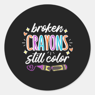 Bewustzijn van geestelijke gezondheid Gebroken kle Ronde Sticker