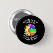 Bewustzijn van geestelijke gezondheid. ronde button 5,7 cm (Voorkant /achterkant)