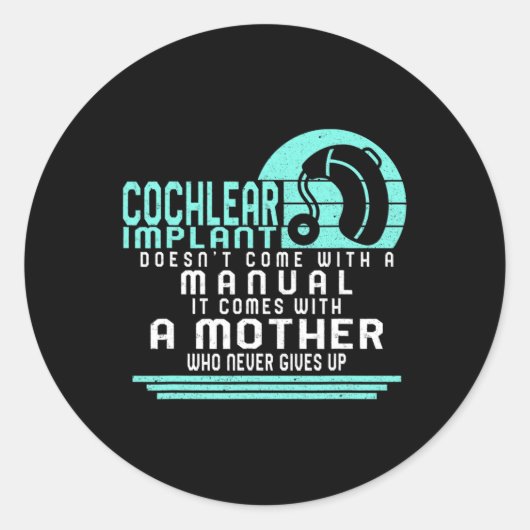 Bewustzijn van gehoorverlies Moeder Cochleair impl Ronde Sticker (Voorkant)