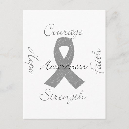 Bewustzijn van grijze-lintkanker briefkaart (Voorkant)