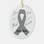 Bewustzijn van grijze-lintkanker keramisch ornament (Rechts)