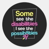 Bewustzijn van handicaps ronde sticker (Voorkant)